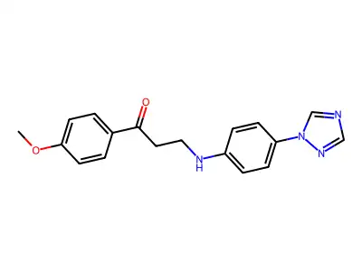 1-(4-methoxyphenyl)-3-[4-(1H-1,2,4-triazol-1-yl)anilino]-1-propanone structure