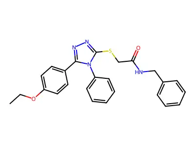 N-Benzyl-2-((5-(4-ethoxyphenyl)-4-phenyl-4H-1,2,4-triazol-3-YL)thio)acetamide structure