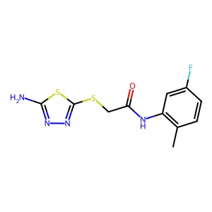 2-((5-Amino-1,3,4-thiadiazol-2-YL)thio)-N-(5-fluoro-2-methylphenyl)acetamide structure