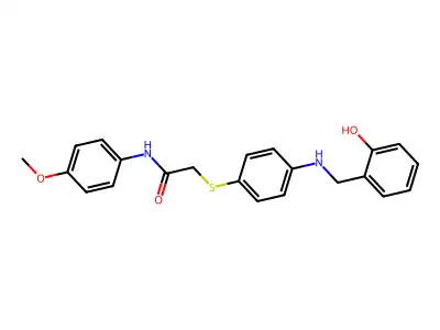 2-((4-((2-Hydroxybenzyl)amino)phenyl)thio)-N-(4-methoxyphenyl)acetamide structure