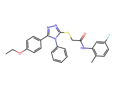 2-((5-(4-Ethoxy-PH)-4-PH-4H-1,2,4-triazol-3-YL)thio)-N-(5-F-2-ME-PH)acetamide structure
