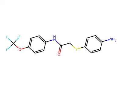 2-((4-Aminophenyl)thio)-N-(4-(trifluoromethoxy)phenyl)acetamide structure