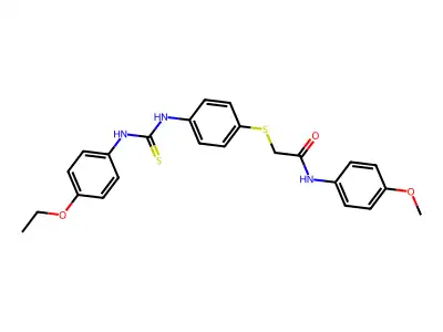 2-((4-(((4-Ethoxyanilino)carbothioyl)amino)PH)thio)-N-(4-methoxyphenyl)acetamide structure