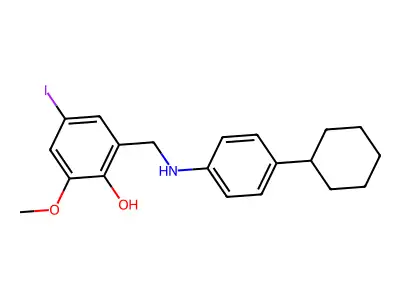 2-[(4-Cyclohexylanilino)methyl]-4-iodo-6-methoxybenzenol structure