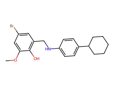 4-Bromo-2-((4-cyclohexylanilino)methyl)-6-methoxyphenol structure