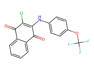 2-Chloro-3-(4-(trifluoromethoxy)anilino)naphthoquinone structure