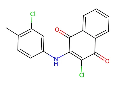 2-Chloro-3-(3-chloro-4-methylanilino)naphthoquinone structure