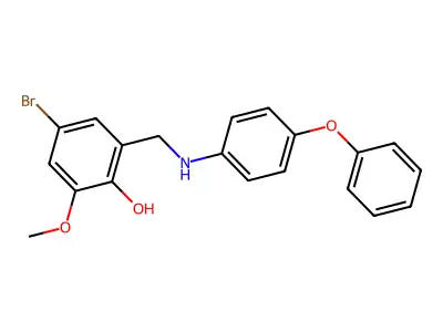 4-Bromo-2-methoxy-6-((4-phenoxyanilino)methyl)phenol structure