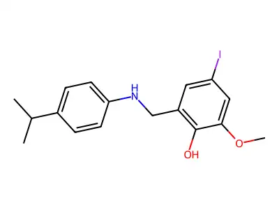 4-Iodo-2-((4-isopropylanilino)methyl)-6-methoxyphenol structure