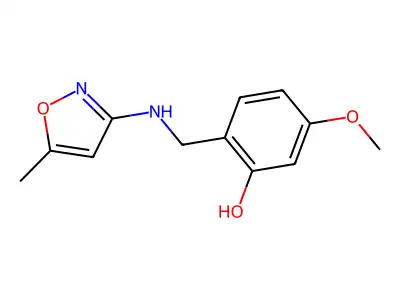 5-Methoxy-2-(((5-methyl-3-isoxazolyl)amino)methyl)phenol structure