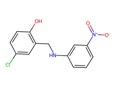 4-Chloro-2-((3-nitroanilino)methyl)phenol structure