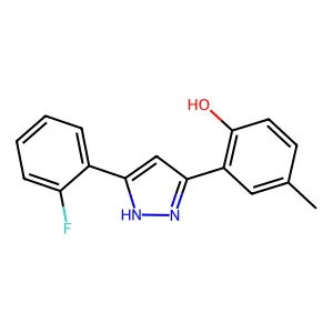 2-[5-(2-fluorophenyl)-1H-pyrazol-3-yl]-4-methylphenol structure