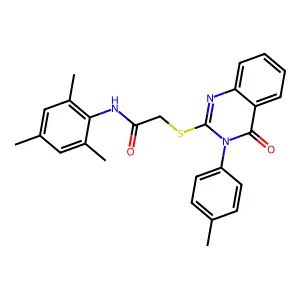 N-Mesityl-2-((3-(4-methylphenyl)-4-oxo-3,4-dihydro-2-quinazolinyl)thio)acetamide structure