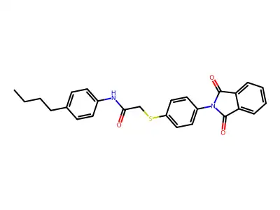 N-(4-BU-PH)-2-((4-(1,3-Dioxo-1,3-dihydro-2H-isoindol-2-YL)PH)thio)acetamide structure