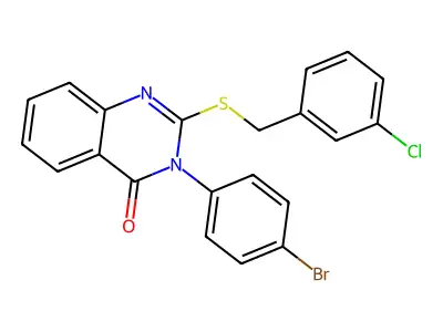 3-(4-Bromophenyl)-2-((3-chlorobenzyl)thio)-4(3H)-quinazolinone structure