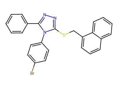 4-(4-Bromophenyl)-3-((1-naphthylmethyl)thio)-5-phenyl-4H-1,2,4-triazole structure