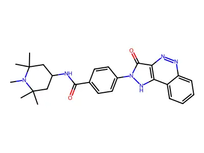 benzamide, 4-(3,5-dihydro-3-oxo-2H-pyrazolo[4,3-c]cinnolin-2-yl)-N-(1,2,2,6,6-pentamethyl-4-piperidinyl)- structure