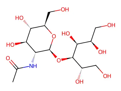 2-Acetamido-2-deoxyglucosylgalactitol structure