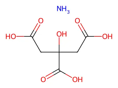 Ammonium dihydrogen citrate structure