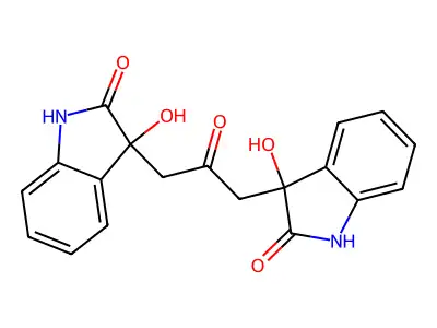 3,3'-(2-Oxopropane-1,3-diyl)bis(3-hydroxy-1,3-dihydro-2H-indol-2-one) structure
