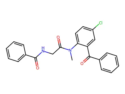 Benzamide, N-(2-((2-benzoyl-4-chlorophenyl)methylamino)-2-oxoethyl)- structure