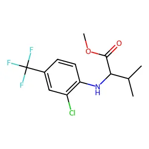 Valine, N-(2-chloro-4-(trifluoromethyl)phenyl)-, methyl ester structure