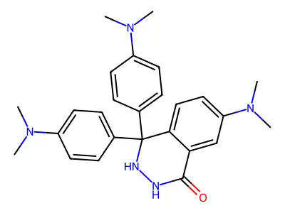 4,4-bis(4-dimethylaminophenyl)-7-dimethylaminophthalazin-1(2H)-one structure