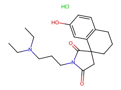 Spiro(naphthalene-1(2H),3'-pyrrolidine)-2',5'-dione, 3,4-dihydro-1'-(3-(diethylamino)propyl)-7-hydroxy-, hydrochloride structure