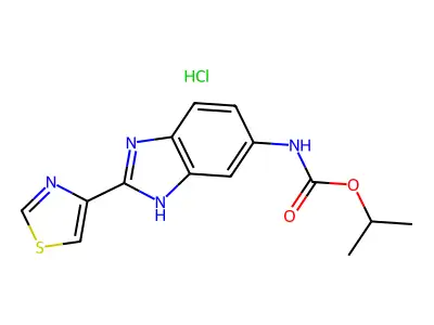 Isopropyl (2-(thiazol-4-yl)-1H-benzimidazol-5-yl)carbamate monohydrochloride structure