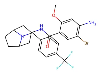 Benzamide, 4-amino-5-bromo-2-methoxy-N-(8-((4-(trifluoromethyl)phenyl)methyl)-8-azabicyclo(3.2.1)oct-3-yl)-, exo- structure
