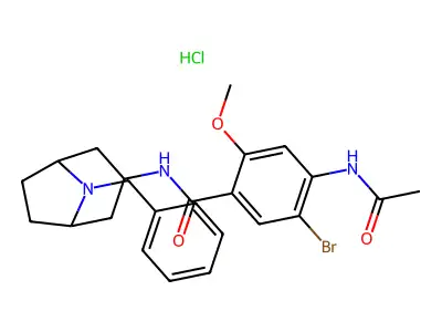 exo-4-Acetamido-5-bromo-2-methoxy-N-(8-benzyl-8-azabicyclo(3.2.1)oct-3-yl)benzamide HCl structure