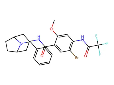 Benzamide, 5-bromo-2-methoxy-N-(8-(phenylmethyl)-8-azabicyclo(3.2.1)oct-3-yl)-4-((trifluoroacetyl)amino)-, exo- structure