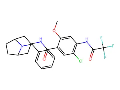 Benzamide, 5-chloro-2-methoxy-N-(8-(phenylmethyl)-8-azabicyclo(3.2.1)oct-3-yl)-4-((trifluoroacetyl)amino)-, exo- structure