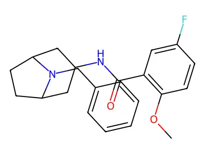 exo-5-Fluoro-2-methoxy-N-(8-(phenylmethyl)-8-azabicyclo(3.2.1)oct-3-yl)benzamide structure