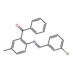 {2-[(3-Bromobenzylidene)amino]-5-methylphenyl}(phenyl)methanone structure