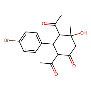 2,4-Diacetyl-3-(4-bromophenyl)-5-hydroxy-5-methylcyclohexan-1-one structure
