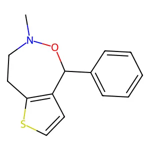 4,6,7,8-Tetrahydro-6-methyl-4-phenylthieno(2,3-E)(1,2)oxazepine structure