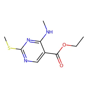 Ethyl 4-(methylamino)-2-(methylsulfanyl)pyrimidine-5-carboxylate structure