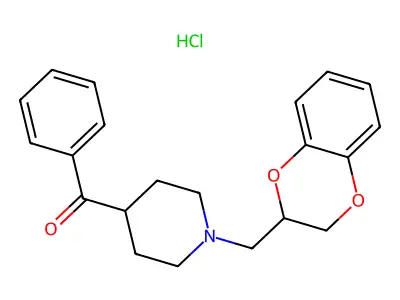 (1-((2,3-Dihydro-1,4-benzodioxin-2-yl)methyl)-4-piperidinyl)phenylmethanone hydrochloride structure