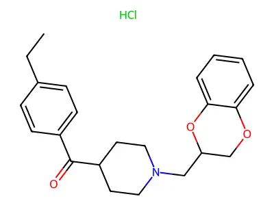 Methanone, (1-((2,3-dihydro-1,4-benzodioxin-2-yl)methyl)-4-piperidinyl)(4-ethylphenyl)-, hydrochloride structure