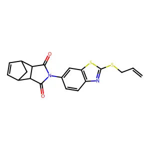 2-{2-[(Prop-2-en-1-yl)sulfanyl]-1,3-benzothiazol-6-yl}-3a,4,7,7a-tetrahydro-1H-4,7-methanoisoindole-1,3(2H)-dione structure