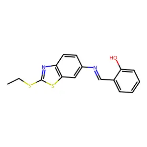 Phenol, 2-[[[2-(ethylthio)-6-benzothiazolyl]imino]methyl]- structure