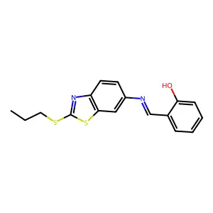 (6E)-6-[[(2-propylsulfanyl-1,3-benzothiazol-6-yl)amino]methy structure