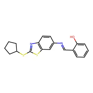 (6E)-6-[[(2-cyclopentylsulfanyl-1,3-benzothiazol-6-yl)amino] structure