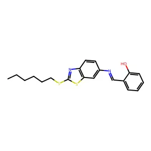 2-[(2-Hexylsulfanyl-1,3-benzothiazol-6-yl)iminomethyl]phenol structure