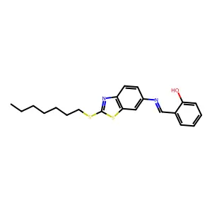 (6E)-6-[[(2-heptylsulfanyl-1,3-benzothiazol-6-yl)amino]methy structure