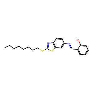 2-[(2-Octylsulfanyl-1,3-benzothiazol-6-yl)iminomethyl]phenol structure