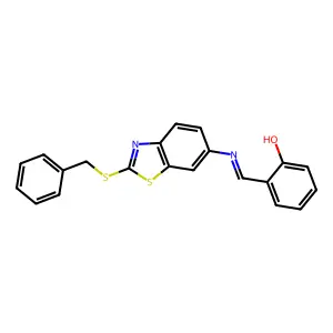 (6E)-6-({[2-(Benzylsulfanyl)-1,3-benzothiazol-6-yl]amino}methylidene)cyclohexa-2,4-dien-1-one structure