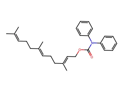 (2E,6E)-3,7,11-Trimethyldodeca-2,6,10-trien-1-yl diphenylcarbamate structure