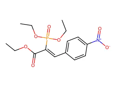 Ethyl 2-(diethoxyphosphoryl)-3-(4-nitrophenyl)prop-2-enoate structure